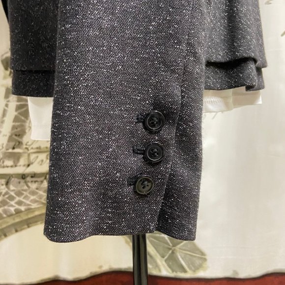 NWOT Blazer Charcoal Heather-Print Sz 12 - Picture 10 of 15